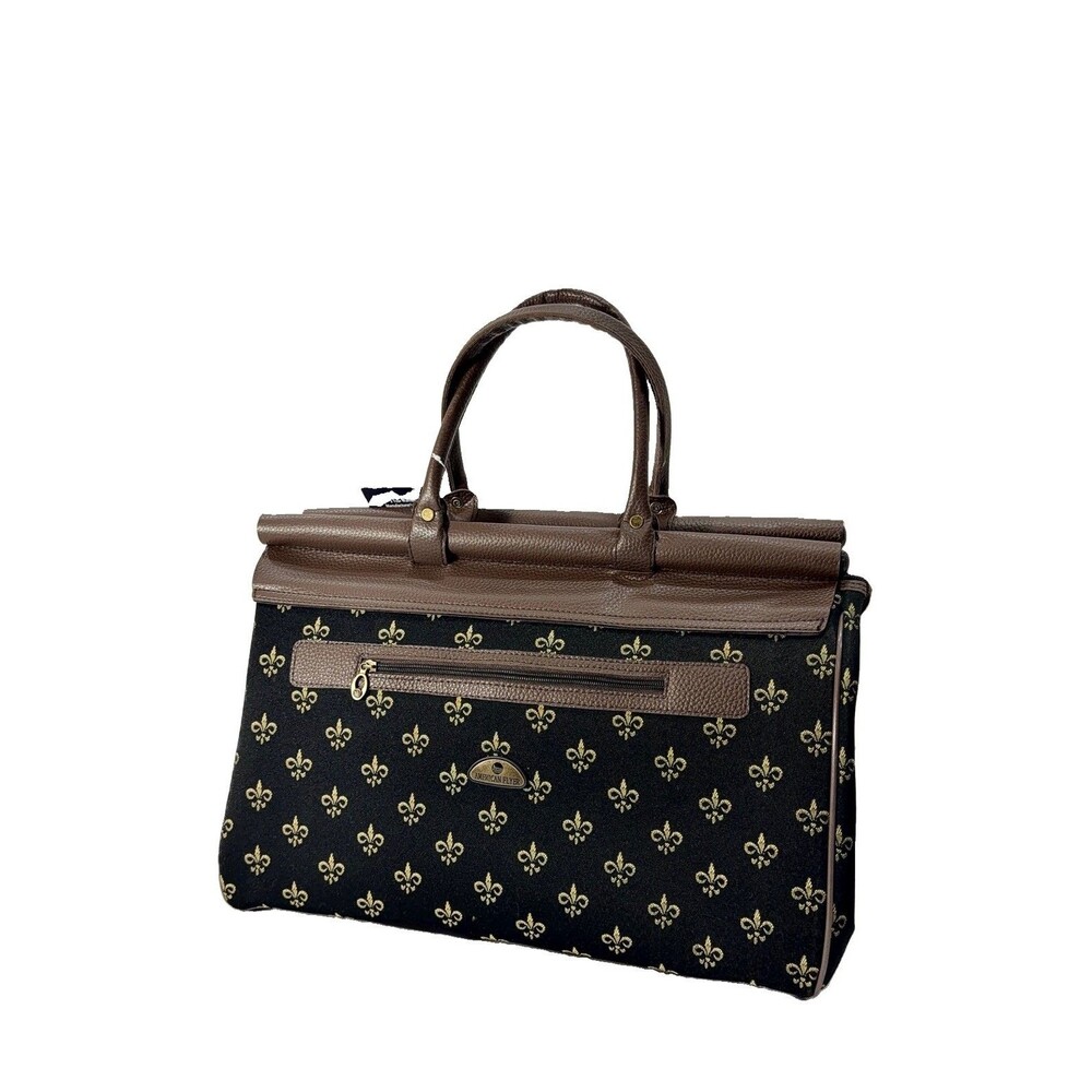 American Flyer Fleur De Lis Doctor’s Bag 19” Black Gold Travel Bag NWT